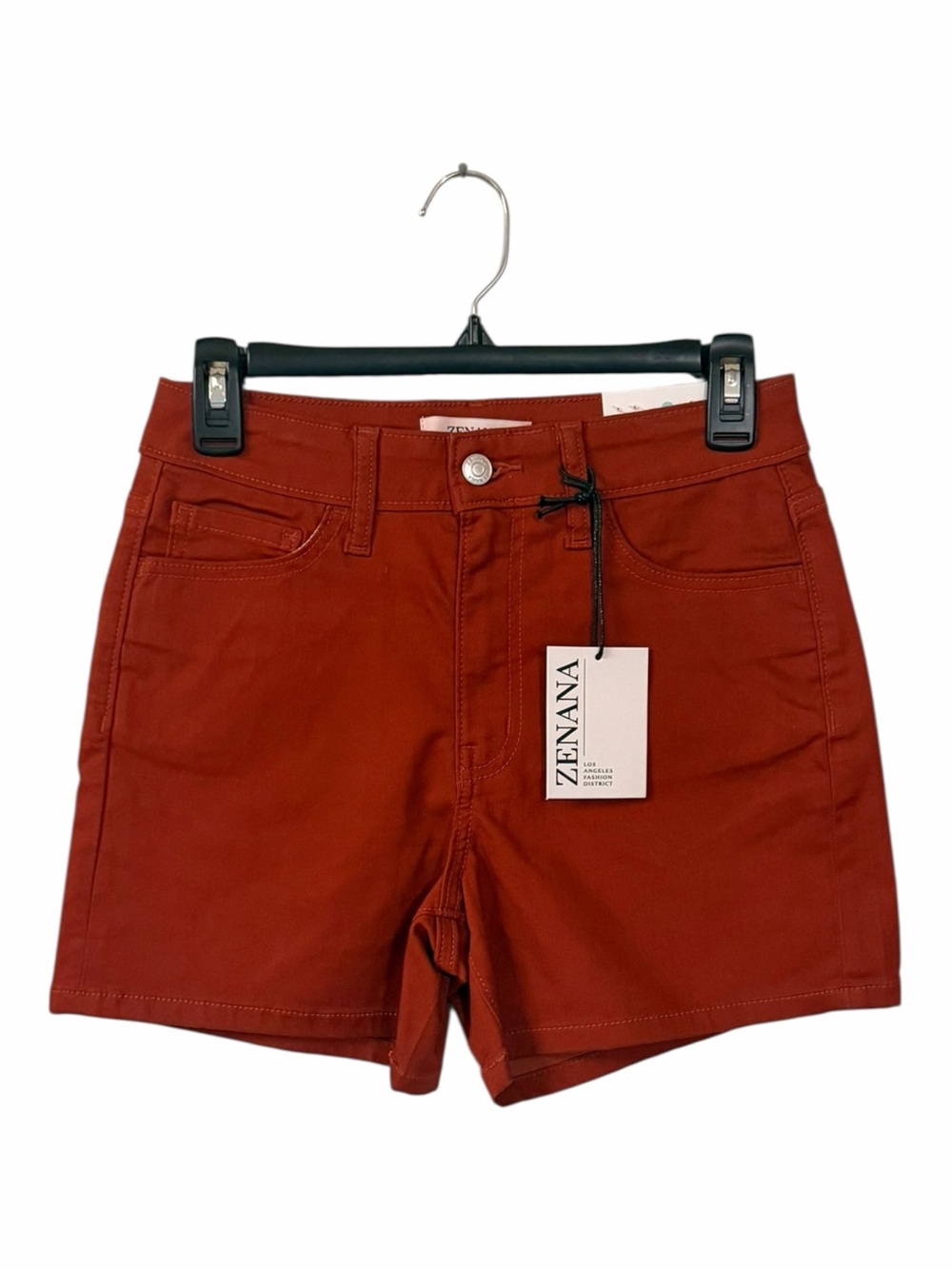 Zenana Outfitters NWT Chino Shorts Rust Orange Size S Pockets